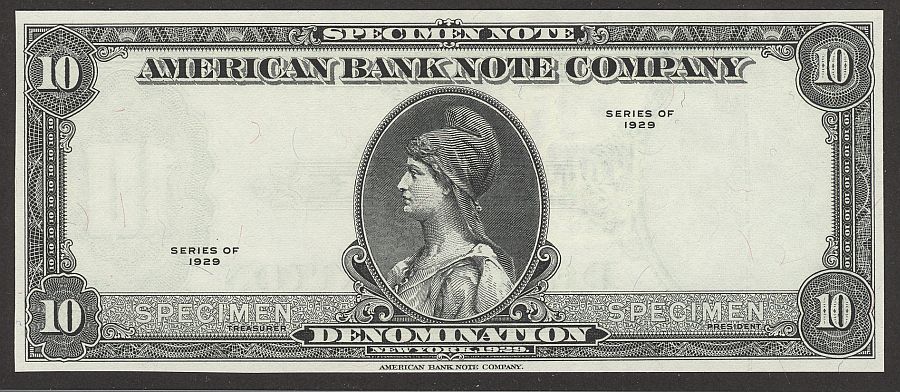 American Bank Note Company $10 Specimen Note